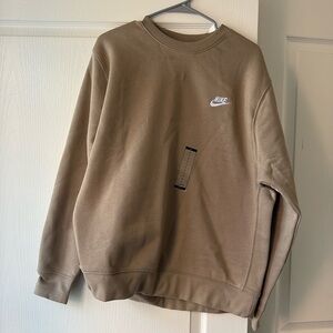 Nike Men’s Club Crewneck Sweatshirt, Sz L, Khaki